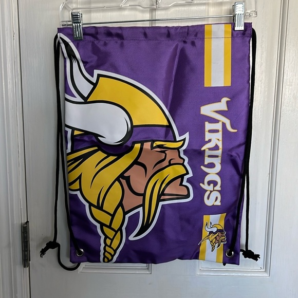 Minnesota Vikings cinch drawstring backpack NWOT - Picture 1 of 8